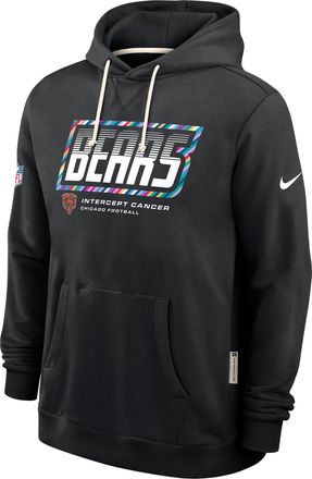 Nike Chicago Bears Crucial Catch Sideline Standard Issue Nike Mens Dri-FIT NFL Pullover Hoodie in Black | 03AZ00AZU6-F9R