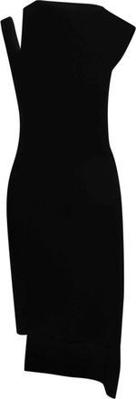 Courrèges Kleedjes, Dames, Zwart, S, Oblique Rib Jurk