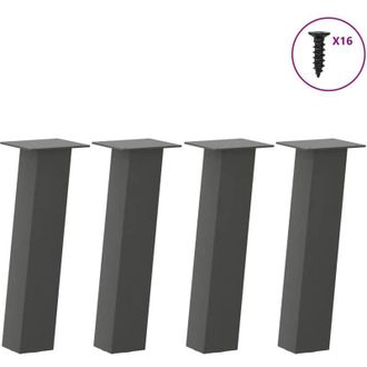 vidaXL Patas Para Mesa De Centro 4 Unidades Antracita 30 Cm Acero Vidaxl