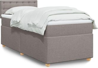 vidaXL Vidaxl Giroletto A Molle Con Materasso Tortora 90x190 Cm In Tessuto