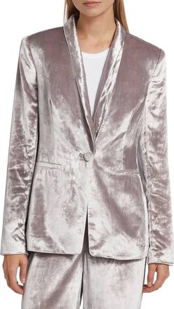 Paige Kriselle Velvet Blazer In Pewter