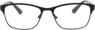 Alexander McQueen 49mm Core Rectangle Optical Glasses in Black Black Transparent at Nordstrom Rack