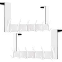 OEM Perchero De Puerta, Gancho Para Colgar Sobre La Puerta, Perchero De Puerta Con 6 Ganchos, Perchero Colgante Para Ba&ntilde;o O Dormitorio, 4,5 Cm, Blanco, Ju