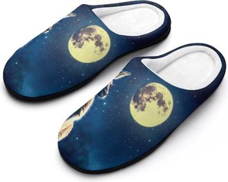 Generic Funny Kangarooes Moon Mens Slippers Comfortable And Non-slip Cotton Slipper Shoe for House