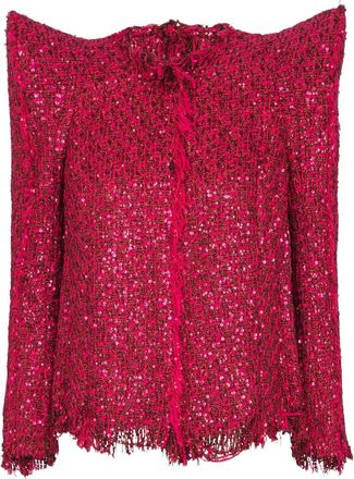 Balmain Giacca con glitter - Rosso