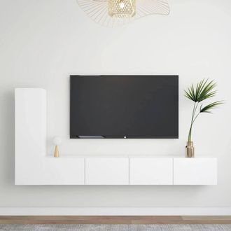 Berkfield Home 3 Piece TV Cabinet Set White Engineered Wood