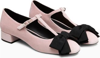 Stuart Weitzman Ariella T-Strap Pump in Ballet/black at Nordstrom, Size 8.5