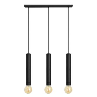 Netlighting Tuba Straight Bar Pendant Ceiling Light Black 60cm