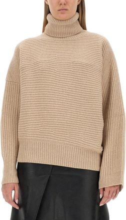Stella McCartney Beige Knitted Turtle Neck Sweater