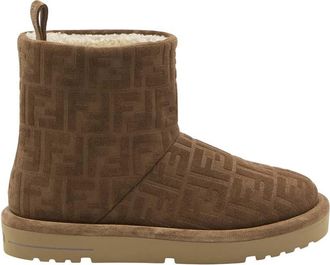 Fendi Brown Logo Boots