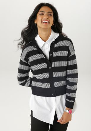 Aniston Strickjacke im trendigen Streifen-Dessin