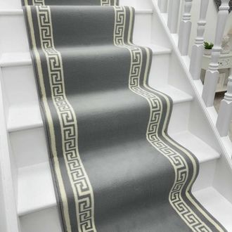 Runrug Stair Runner Carpet for Staircases - Soft & Comfy, 9mm - Key in Light Grey | Size: 70 cm x 720 cm