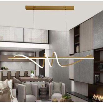 Trade Shop TrAdE Shop Traesio - Lampadario Sospeso Led 65w Oro Spirale Ondulato Vortice Orizzontale Luce 3000k-6500k 01158
