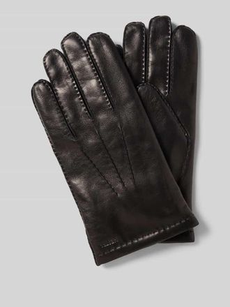 Hestra Lederhandschuhe mit Woll-Futter Modell Edward in BLACK, Gr&ouml;&szlig;e 10,5