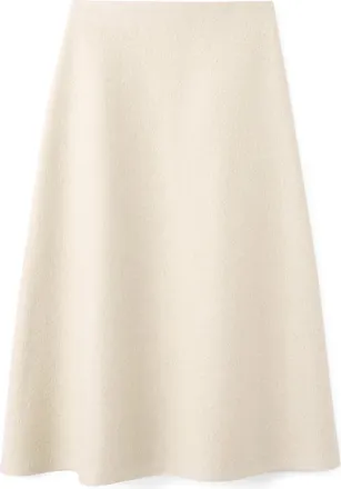 Mango Penny A-Line Wool Blend Midi Skirt in Beige at Nordstrom Rack, Size Small