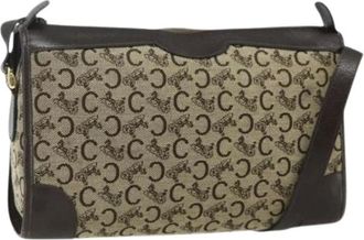 Celine Pre-owned Cross Body Bags, female, Beige, Size: ONE SIZE Pre-owned Canvas Shoulder Bag