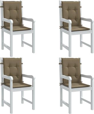 vidaXL Cojines Silla Respaldo Bajo 4 Ud Tela Taupe Melange 100x50x4 Cm Vidaxl