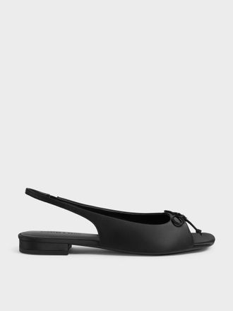 Charles & Keith Imani Satin Bow Slingback Sandals
