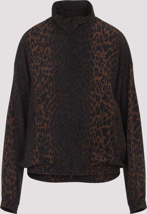 Balenciaga Womens Animalier Tracksuit Jacket - Dark Grey Silk - Size Small