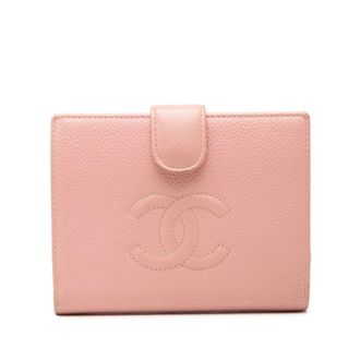 Chanel Pink Grained Calfskin Wallet (Bi-Fold) (Pre-Owned)