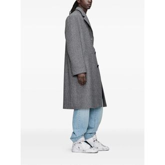 Maison Margiela Virgin Wool Prince of Wales Check Coat - Grey
