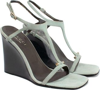Gucci Turquoise Suede Wedges Size 38
