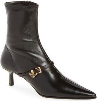 Prada Stretch Leather Ankle Boot in Nero at Nordstrom, Size 38.5
