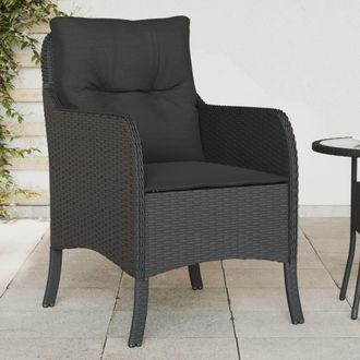 vidaXL Vidaxl - Sillones De Jard&iacute;n Con Cojines 2 Uds Rat&aacute;n Sint&eacute;tico Negro