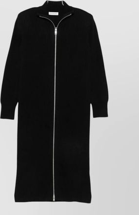 Frankie Shop wool ribbed long-sleeve high-neck single-breasted coat