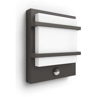 Philips MyGarden - Dispositivo led a parete per esterni 23x19 cm, 2700 k, 12 w, con sensore, antracite 915005554901 - Philips