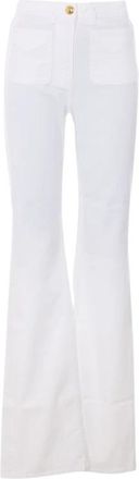 Elisabetta Franchi Bell-bottom Jeans met Kleine Zakken - Dames - Flared Jeans - Wit - W27 - Katoen - Jeans