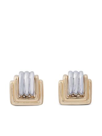 Sidney Garber 18K yellow and white gold Square earrings - women - 18kt Yellow Gold - One Size