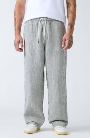 Guess Stripe Drawstring Pants in Dark Grey at Nordstrom, Size Xx-Large