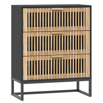 vidaXL Aparador De Madera Contrachapada Negro 60x30x75 Cm Vidaxl