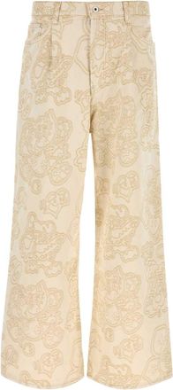 Kenzo Jeans a gamba ampia con ricamo - Toni neutri
