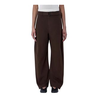 Christophe Lemaire Wide Trousers, female, Brown, Size: XS Wide-Leg Tailored Trousers