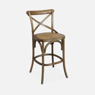 Sweeek Sweeek - Sillas De Bar Bistr&oacute; Vintage Madera, Belleville, Marr&oacute;n, 46x48x105 Cm