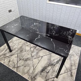 Kosy Koala Kosy Koala - Dining Table Black Glass Kitchen Place for 4 Seats, Dining Table Only (Black h 75 x l 120 x w 70 cm)