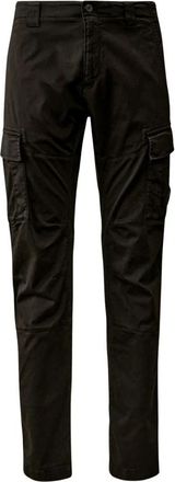 C.P. Company Stretch Satijn Lens Cargo Broek - Heren - Slim Fit Broeken - Zwart - M - Satijn - Broeken