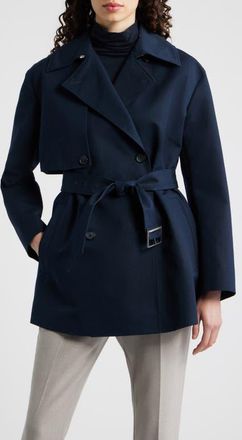 BOSS Cromas Belted Double Breasted Jacket in Sky Captain at Nordstrom, Size 10