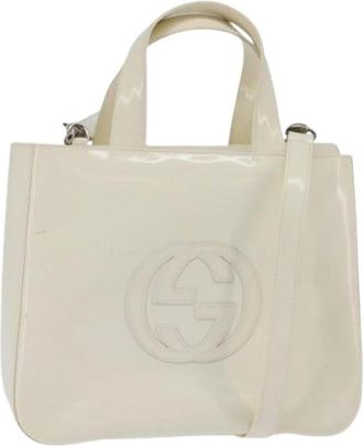 Gucci Pre-owned Tote Bags, female, White, Size: ONE SIZE Pre-owned Coated Canvas Tote Bag