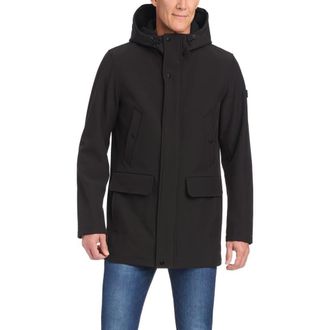 Vince Camuto Insulated Hooded Soft Shell Jacket in Black at Nordstrom Rack, Size Large