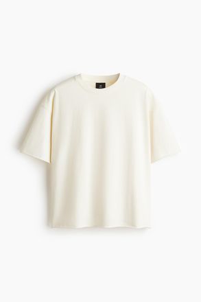 H&M Kastiges T-Shirt in Oversized Fit - Weiss