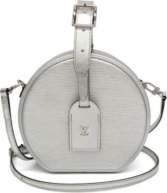 Louis Vuitton Petite Boite Chapeau Epi Leather Silver Leather Handbag (Pre-Owned)