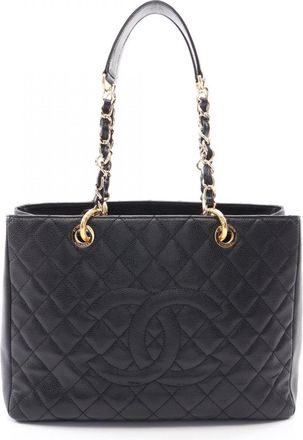 Chanel Matelasse Black Grained Calfskin Handbag Tote Bag (Pre-Owned)