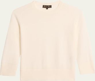 Loro Piana Girocollo Manica Neo Piuma Cashmere Sweater