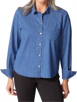 Habitat Perfect Travel Shaped Hem Shirt In Medium Denim