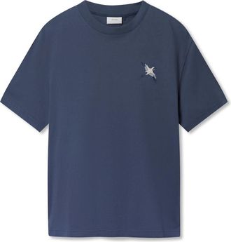 Axel Arigato Tops, Heren, Blauw, XS, Katoen, Micro Bee Bird T-Shirt