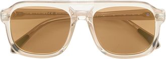 Moncler Moncler Vantos Rectangular Sunglasses, Unisex, White, Size: 56