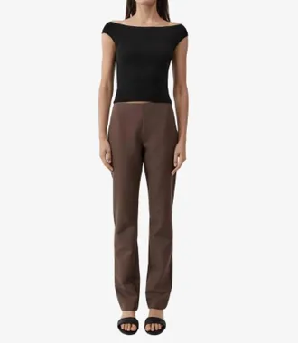St.Agni Silk Canvas 90S Minimal Pants In Mud
